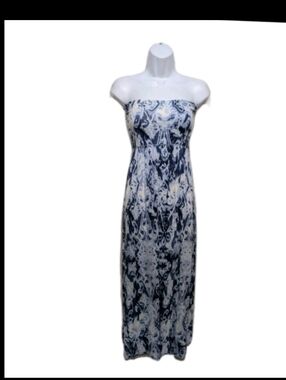 Cynthia Rowley Bandeau Strapless Maxi Dress XS Tube Top Long Dress Resort Boho